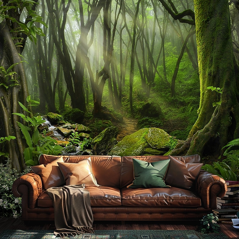 Landscape Forest Trees Hanging Tapestry Wall Art Large Tapestry Mural Decor Photograph Backdrop Blanket Curtain Home Bedroom Living Room Decoration3