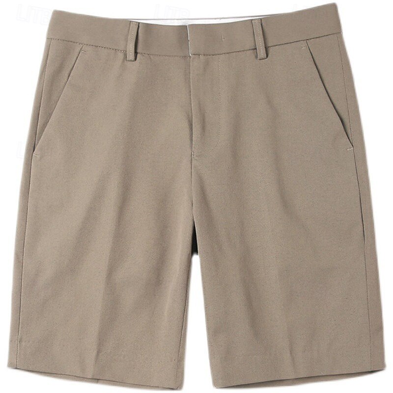 Men's Shorts Dress Shorts Pocket Straight Leg Plain Comfort No-Iron Knee Length Office Business Daily Fashion Formal Black White4