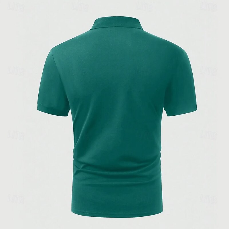 Men's Striped Rugby Polo Short Sleeve Polo Shirts Collared Shirts Casual School Outdoor Athleisure Daily Wear 3D Print Summer Spring Fall Green2
