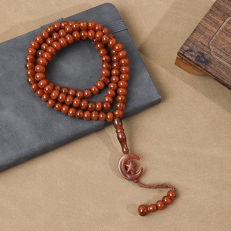 Tulsi Japa Mala Prayer Beads 99 Beads Necklace Bracelet Dubai Islamic Arabian Muslim Ramadan Adults' Unisex Accessories4