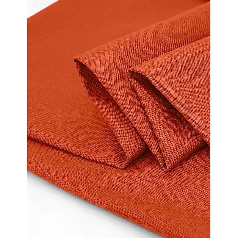 Men's Wedding Casual Linen Suits Yellow Orange Fashion Formal Solid Colored Standard Fit 2 Piece Single Breasted Two-buttons3