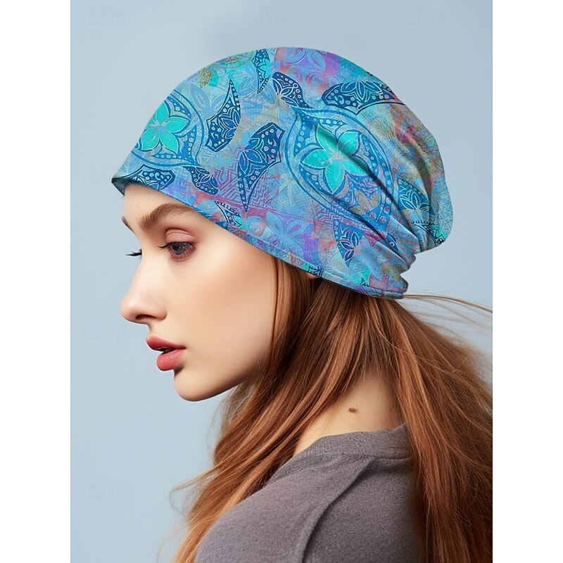 Women's bohemian style balaclava, the fabric is soft and breathable, can be used as a neck cover, floral and abstract patterns, perfect for women and teenagers, casual outings, yoga and festivals3