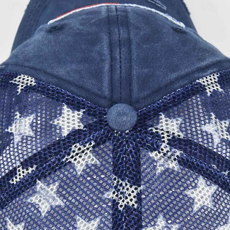 Men's Baseball Cap Sun Hat Trucker Hat Mesh Cap Black Wine Cotton Adjustable Fashion Daily Wear Festival Stars National Flag Casual / Daily4