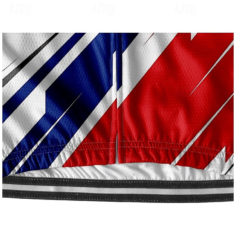 Men's Cycling Jersey Geometric Short Sleeve Bike Tee Tshirt Jersey with 3 Rear Pockets Mountain Bike MTB Quick Dry Anatomic Design Wicking Breathable Sports White Red Blue Clothing Apparel4