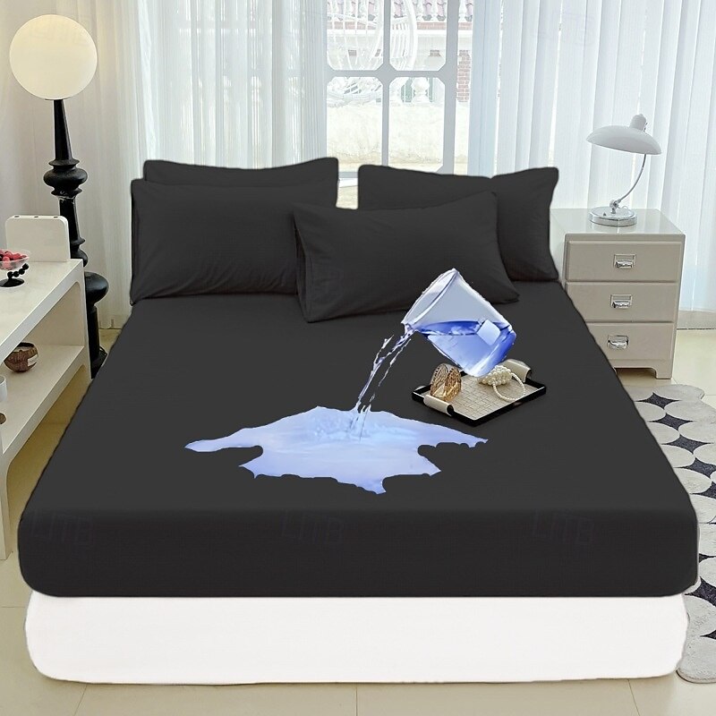 Queen Full King Protective Bed Cover Waterproof Mattress Protector Fitted Waterproof Sheet Bed Protector, Mattress Pad Noiseless Soft Breathable, for Infant Kids Adults Elderly Pets, Deep Pocket2