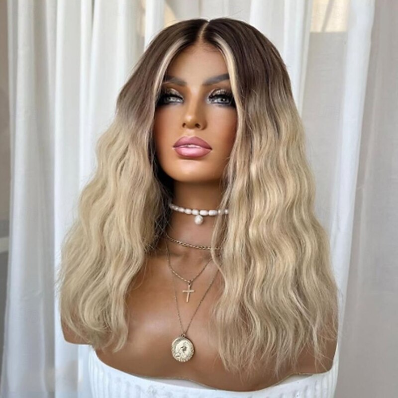 Remy Human Hair 5x5 Closure 13x4 Lace Front Wig Short Bob Brazilian Hair Natural Wave Blonde Wig 130% 150% Density with Baby Hair Ombre Hair 100% Virgin Glueless Pre-Plucked For Women Medium Length2