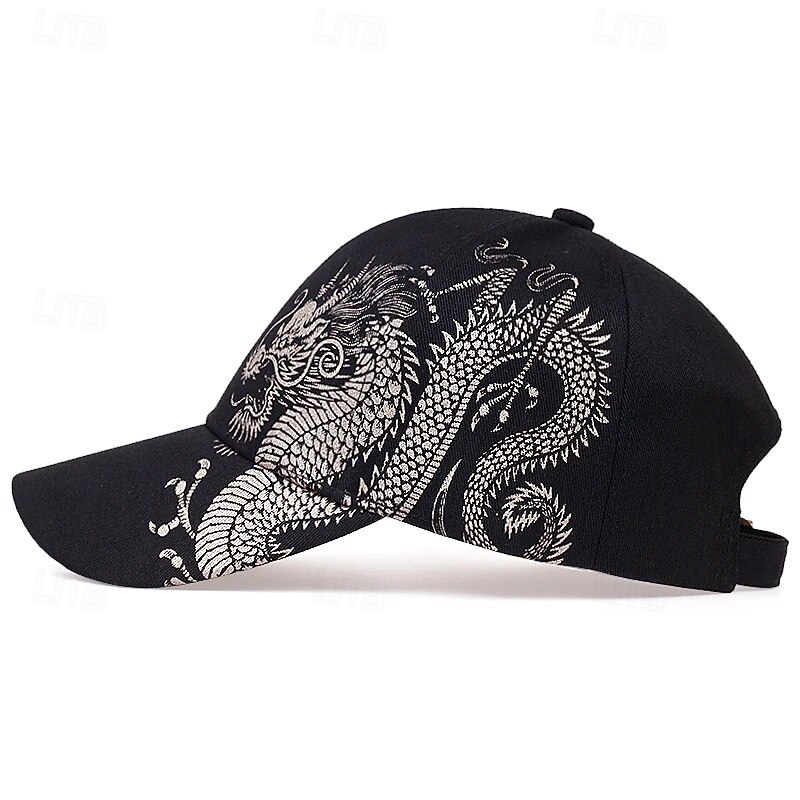 Men's Baseball Cap Sun Hat Trucker Hat Black White Cotton Print Fashion Casual Daily Weekend Pattern Animal Patterned Solid / Plain Color Adjustable Sunscreen Breathable3