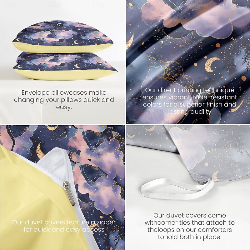 100% Cotton Duvet Cover Set Geometric Heart-Shaped Pattern Comforter Set Soft 3-Piece Luxury Bedding Set Home Decor Gift King Queen Full Sizehree Piece Set4