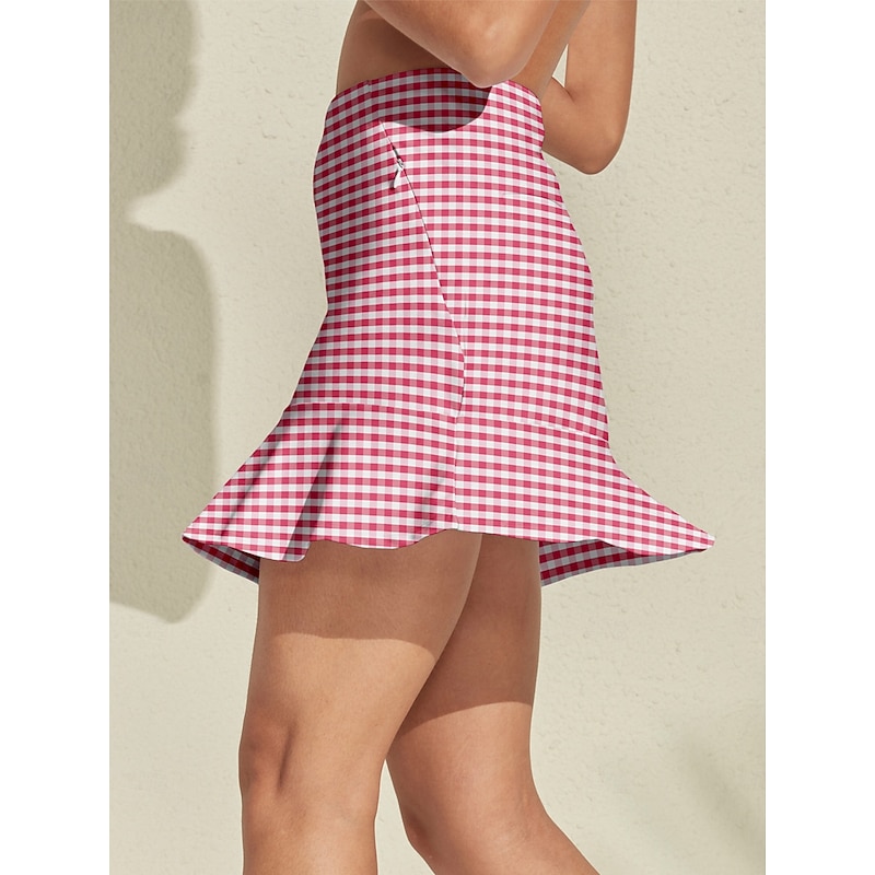 Women's Golf Skorts Pinky Ruffle Skirt Ladies Golf Attire Clothes Outfits Wear Apparel