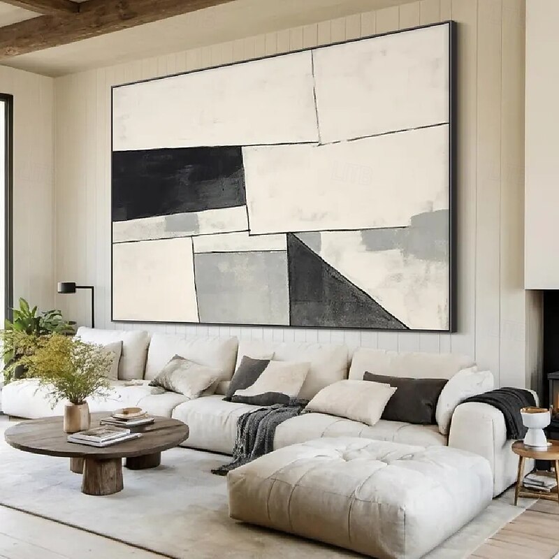 Large Brown abstract oil painting .hand painted Grey modern oil painting handmade black oil painting modern office art for living room wall decoration4