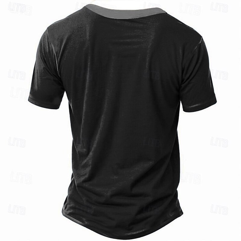 Men's Chick Funny T Shirt Henley Shirt Short Sleeve Designer Retro Vintage Street Casual Daily Summer Spring Army Green Black Navy Blue Henley Henley T-Shirt4