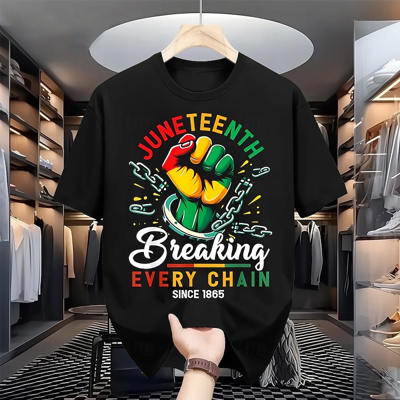 Men's Juneteenth Lifestyle Graphic T-Shirt: Breaking Every Chain Since 1865 Short Sleeve