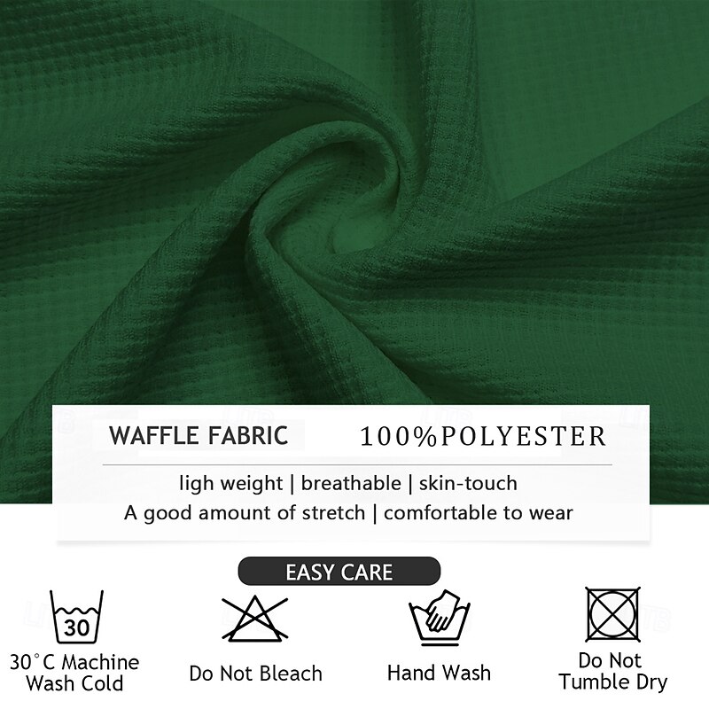Men's Shamrock Waffle Polo Shirts Short Sleeve Polo Shirts Collared Shirts Casual Business Casual Party Evening Wear Dailywear Festival Outfit Buttons 3D Print Summer Black White Dark Green3