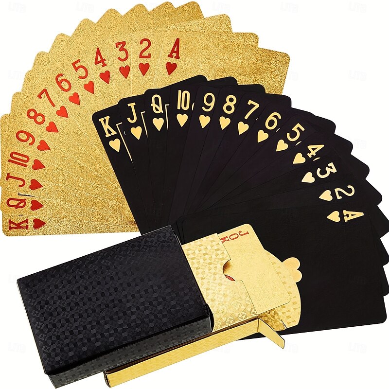Deluxe Handcrafted Waterproof Minimalist Playing Cards - Premium PVC Poker Deck for Adults with Classic Style Ideal for Gatherings and Entertainment Activities in a Sturdy Boxed Set