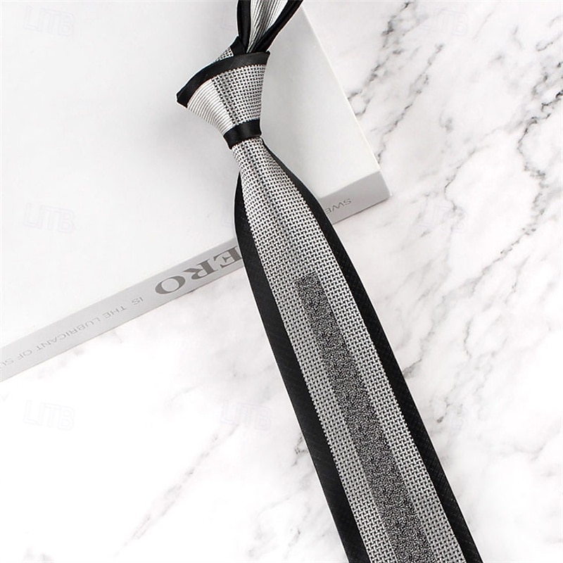 Men's Neckties Fashion Formal Splice Color Block Wedding Party Daily Wear3
