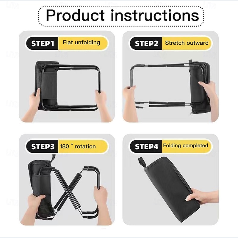 1pc Foldable Stool Collapsible Stool with Storage Bag - Portable Camping Seat & Organizer3