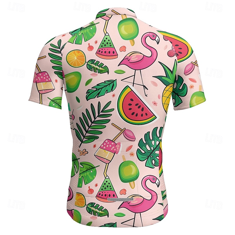 Men's Cycling Jersey Fruit Short Sleeve Bike Tee Tshirt Jersey with 3 Rear Pockets Mountain Bike MTB Quick Dry Anatomic Design Wicking Breathable Sports Pink Clothing Apparel3