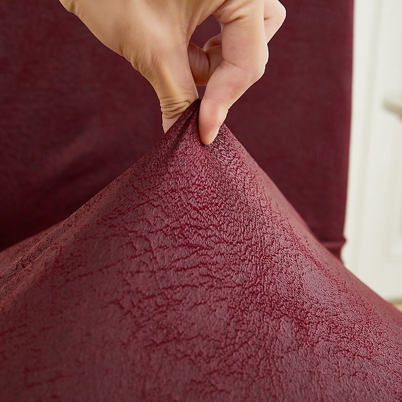 PU Leather fabric solid color chair cover waterproof Dining seat Chair Covers Hotel Banquet wedding Seat Covers Chair Protector4