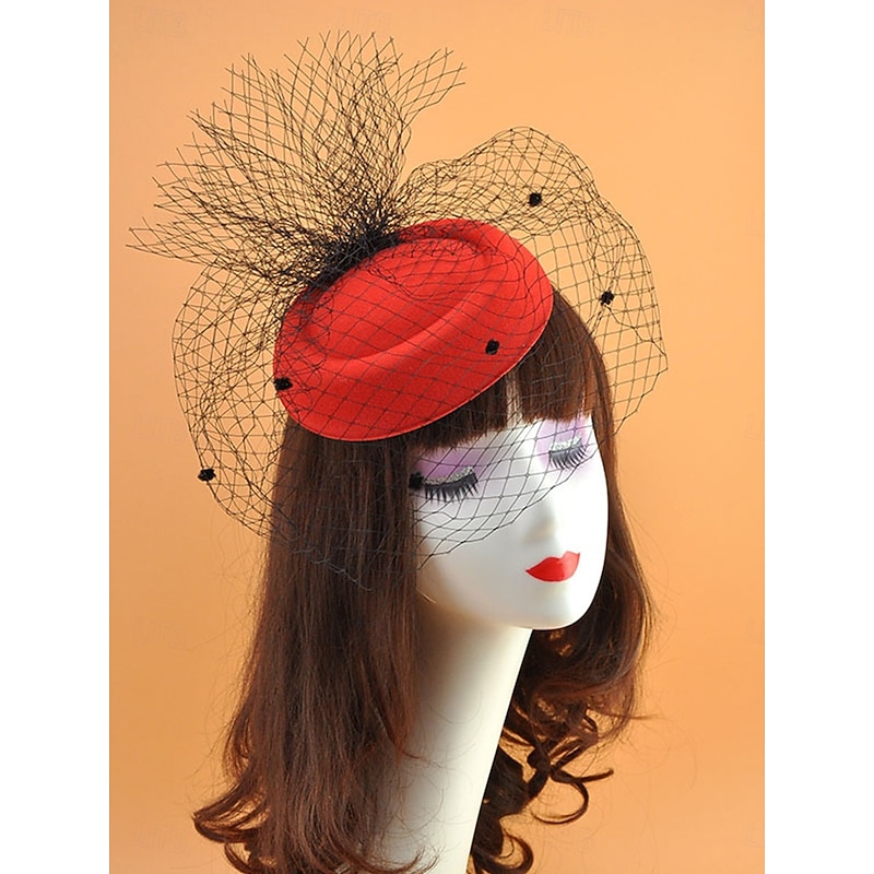 Headdress Tulle Fedora Hat Wedding Elegant Vintage With Tulle Headpiece Headwear Fascinators Race Day Dress3