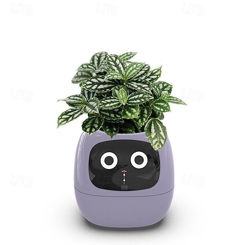 1 PCS Smart Flowerpots, Smart Pet Planter, Ai Planter, Intelligent Flowerpots, Multiple Expressions, 7 Smart Sensors, and Ai Chips Make Raising Plants Easy and Fun for Living Room, Plant-Free2