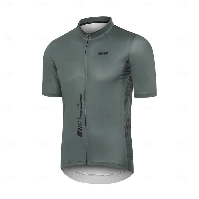 Men's Cycling Jersey Solid Color Letter & Number Short Sleeve Bike Jersey Top with 3 Rear Pockets Mountain Bike MTB Road Bike Cycling Fast Dry Reflective Strips Wicking Elastic Sports Violet White2