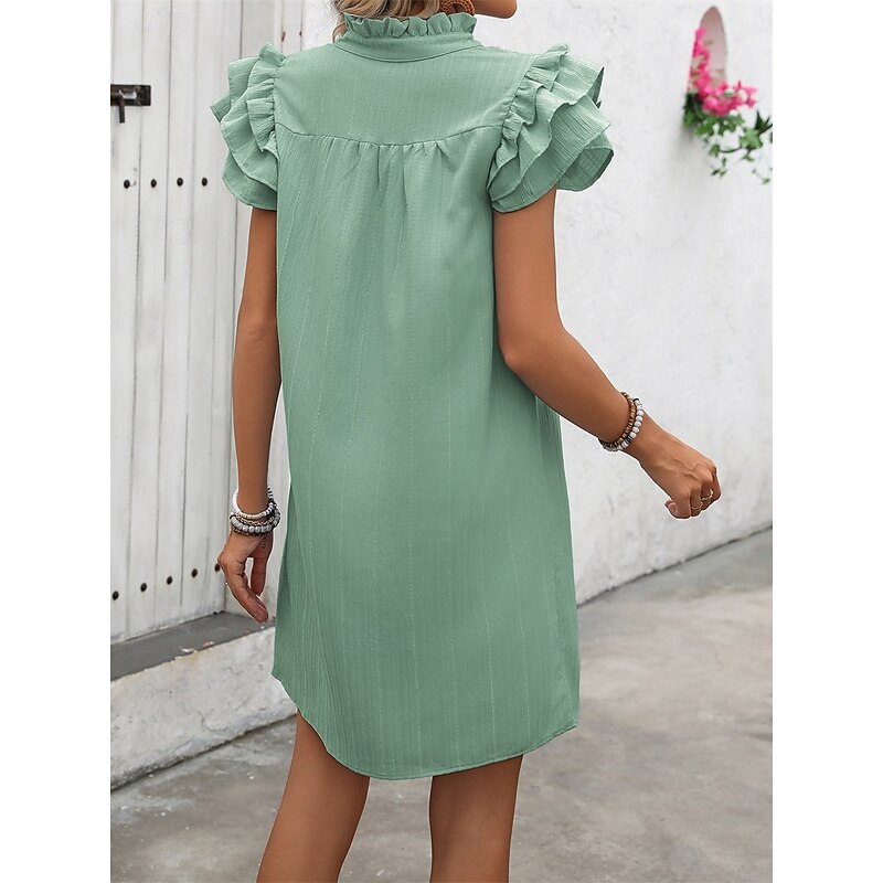 Women's Mini Dress Casual Dress A Line Dress Basic Casual Vacation Party Work Regular Fit Plain Sleeveless V Neck Black Pink Green Summer Spring4