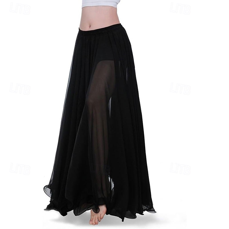 Women's Belly Dance Skirt Chiffon Dance Dress Family Photo Clothing Flowing Maxi Dress Halloween Costume Gift