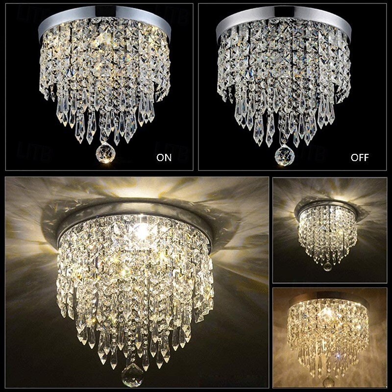 Crystal Chandelier LED Round Ceiling Light with LED Brightness Hall Lights 110-240V4