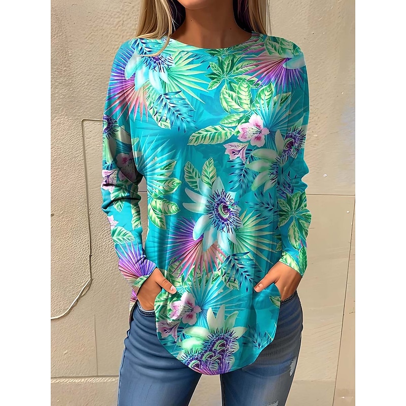 St. Patrick Women's T Shirt Shamrock Fashion Long Sleeve Crew Neck Regular Tops Daily Weekend Print Green Summer Spring