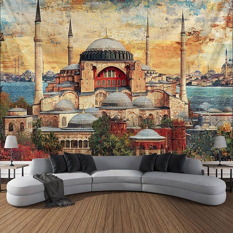 Ramadan Constantinople Hanging Tapestry Wall Art Large Tapestry Mural Decor Photograph Backdrop Blanket Curtain Home Bedroom Living Room Decoration3