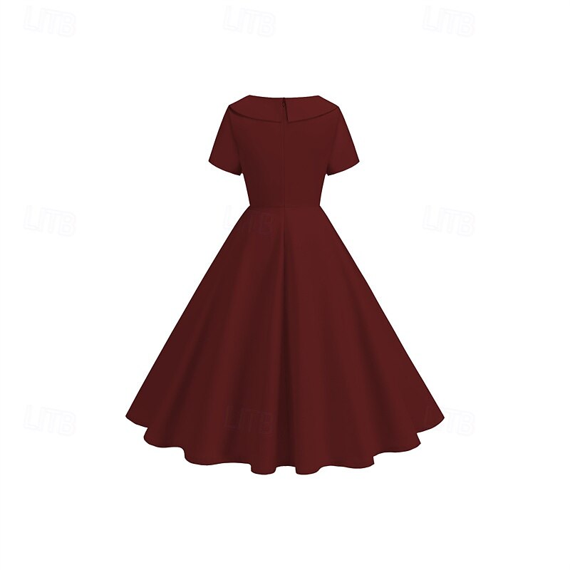 Retro Vintage 1950s Dress Swing Dress Solid Color Fancy Dress Women's Carnival Masquerade Daily Wear Bachelorette Party Adults' Dress Homecoming Dresses3