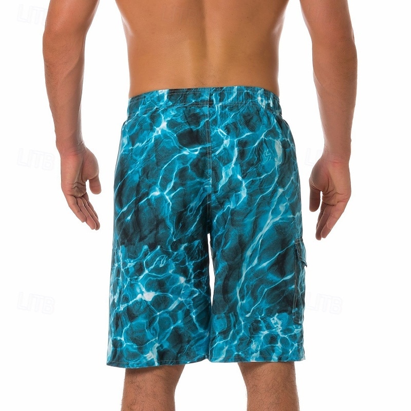 Men's Swim Trunks Swim Shorts Board Shorts Bottoms Drawstring with Pockets Swimming Surfing Beach Water Sports Gradient Printed Summer Spring4