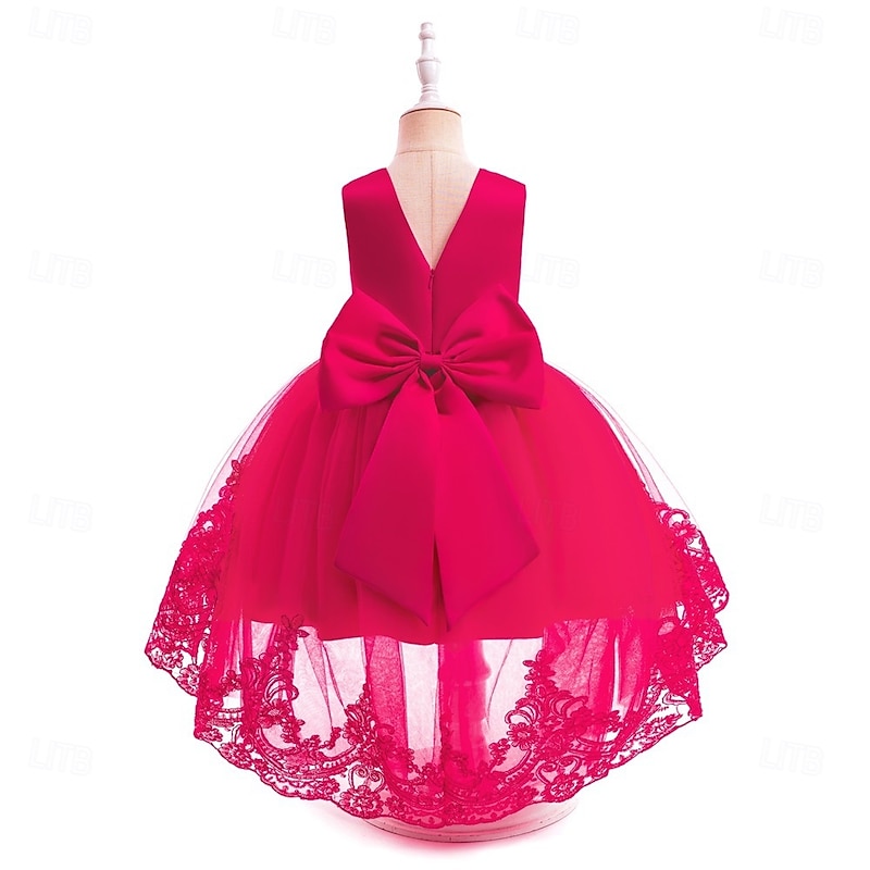 Flower Girl Dress Girls' Formal Dress Princess Dress Party Dress Performance Special Occasion Princess Solid Color Sleeveless Crew Neck Multicolor Pink 4-12 Years4