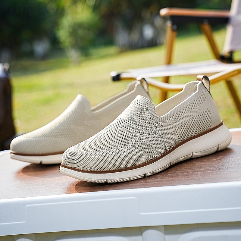 Men's Slip-On Knit Sneakers, Breathable Mesh Upper with Comfortable Fit, Casual Lightweight Shoes for Everyday and Outdoor Activities4