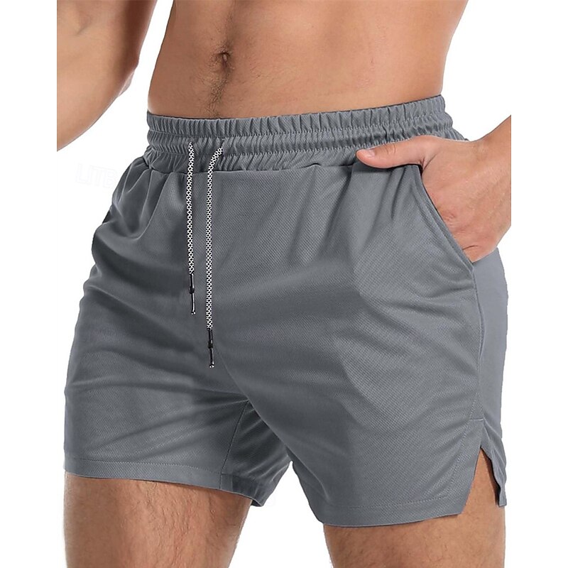 Men's Active Shorts Sweat Shorts Shorts Summer Shorts Pocket Drawstring Elastic Waist Plain Comfort Short Sports Outdoor Daily Going out Fashion Casual ArmyGreen Black Micro-elastic3