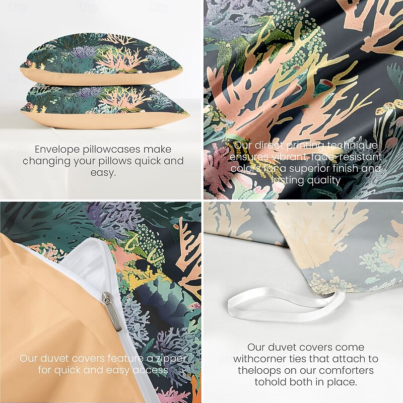 Tropical Plants Pattern Duvet Cover Set Set Soft 3-Piece Luxury Cotton Bedding Set Home Decor Gift Twin Full King Queen Size Duvet Cover4