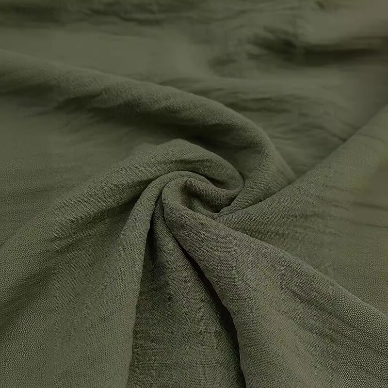 Men's Joggers Linen Pants Trousers Summer Pants Beach Pants Pocket Drawstring Elastic Waist Plain Comfort Breathable Full Length Casual Daily Holiday Fashion Retro Vintage Green Khaki2