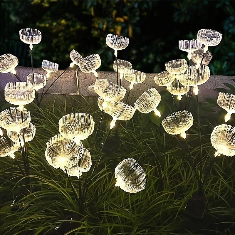2 Pcs Outdoor Solar Fiber Jellyfish Ground Plug in Light Courtyard Garden Lawn Path Wedding Festival Atmosphere Decorative Light4