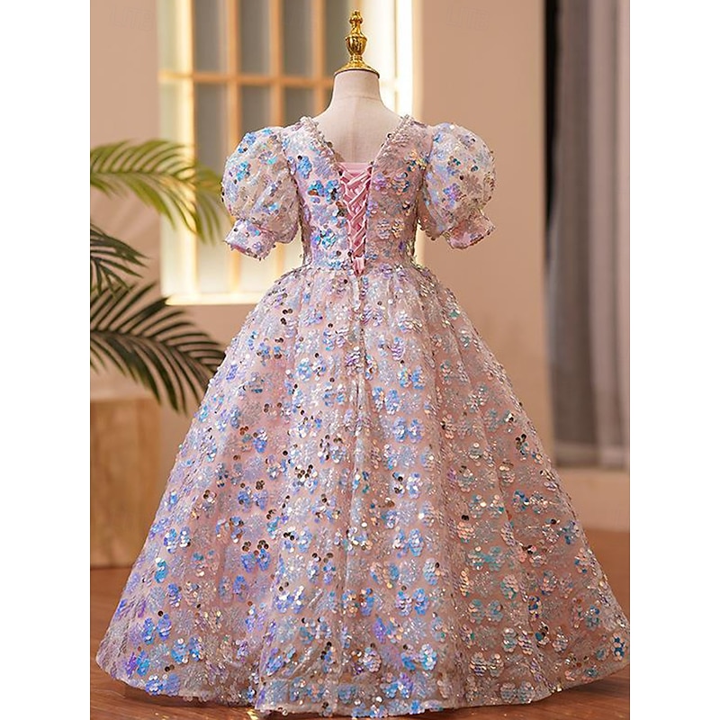 Ball Gown Short / Mini Flower Girl Dress Wedding Party Girls Cute Prom Dress Tulle with Embroidery Beach Fit 3-16 Years2