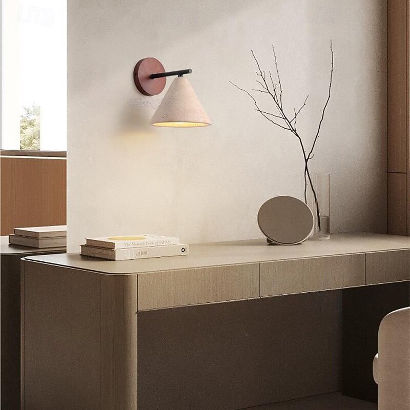 Wabi-Sabi Wall Sconce Yellow Travertine Natural Stone LED Lighting Fixture Indoor Lighting 85-265V