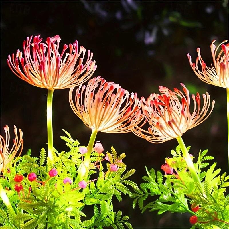 2 Pcs Outdoor Solar Energy Seaside Flower Field Insertion Lamp Courtyard Garden Path Lawn Decoration Lamp Spring Festival Summer Festival Wedding Atmosphere Decoration Lamp4