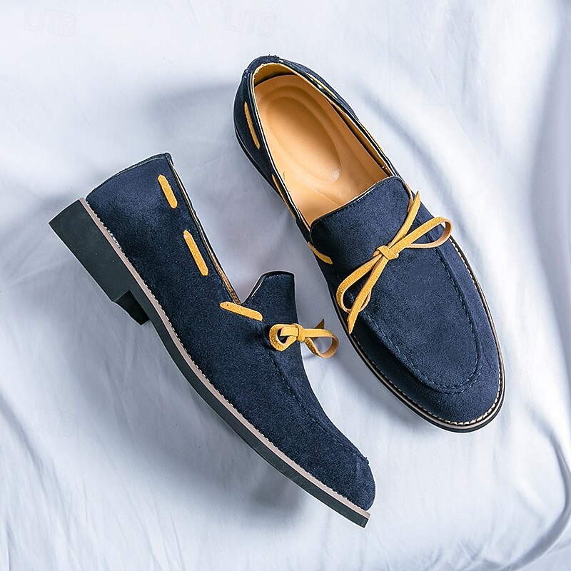 Men's Blue Loafers - Suede Faux Leather with Tassel Detailing, Stylish and Comfortable Slip-On Shoes for Men, Perfect for Casual, Office and Everyday Wear3