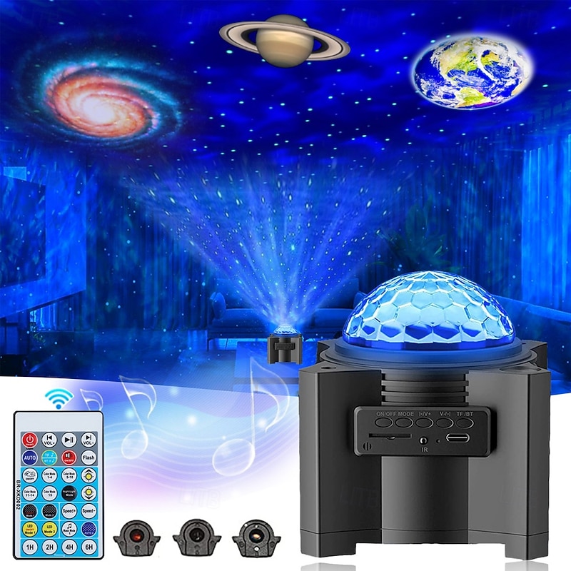 Galaxy Star Projector 3-in-1 – Space Night Light with Remote Control & Bluetooth Speaker, Moon & Star Projector for Bedroom, Game Room, Party and Romantic Atmosphere