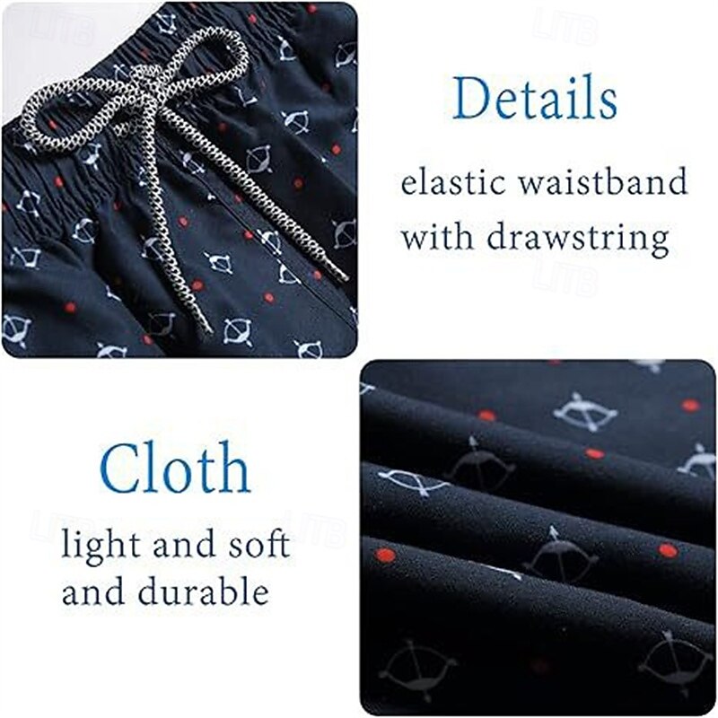 Men's Swim Trunks Swim Shorts 4-Way Stretch Fabric Board Shorts Bottoms Drawstring with Pockets Swimming Surfing Beach Water Sports Tropical Printed Summer Spring3