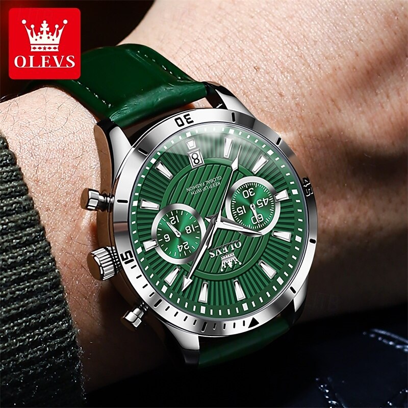 New Olevs Men'S Business Watch Chronograph Calendar 24-Hour Indicator Multi-Functional Quartz Watch Fashion Trend Waterproof Sports Watch2