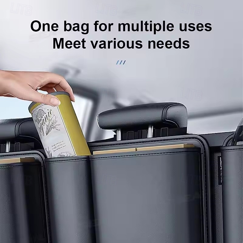 Car Trunk Organizer Hanging Backseat Storage Bag Hook and Loop Fastener Leatherette Storage Pocket for SUV/MPV/Truck3
