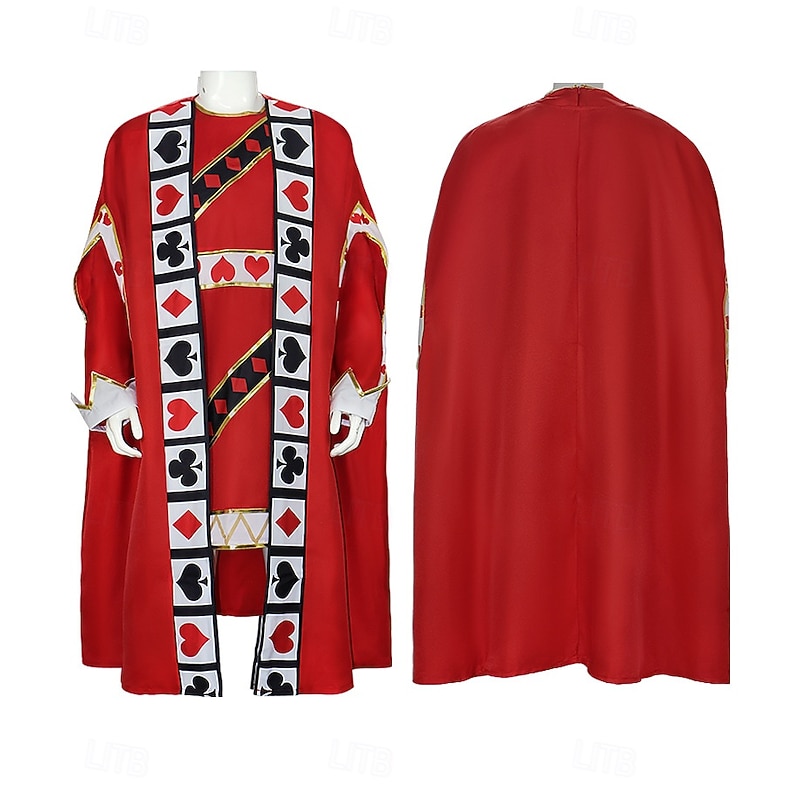 Alice in Wonderland Fairy Tale King of Hearts Cosplay Costume Outfits Cosplay Movie Cosplay for Men's Adults' Masquerade Performance Event / Party