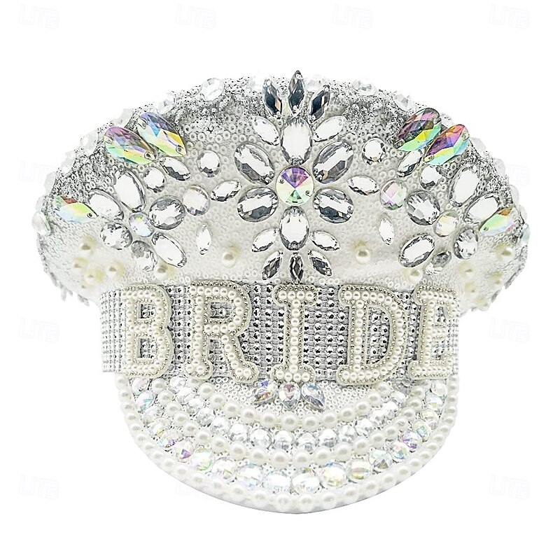 Bride to be Halloween Captain Hat Hen Do Party Accessories Shiny Dazzling Adults' Men's Women's Halloween Carnival Bridal Shower Bachelorette Party Easy Halloween Costumes Dress Up