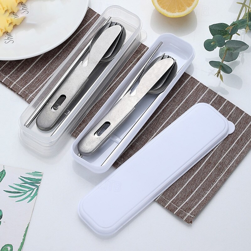 Vintage Stainless Steel Cutlery Set - Portable Outdoor Utensil Set with Carrying Bag - Perfect for Picnics, Camping, and Travel3