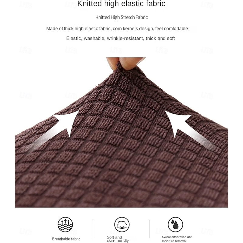 High Stretch Wingback Chair Covers Jacquard High Back Armchair Slipcovers 1 Piece Modern Single Sofa Cover Washable Furniture Protectors for Living Room Bedroom3